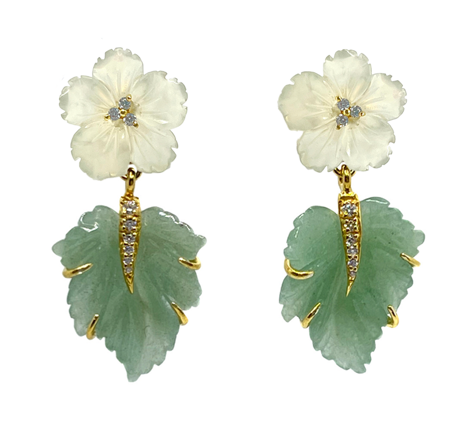 Serpentine Flower & Leaf Drop Earring