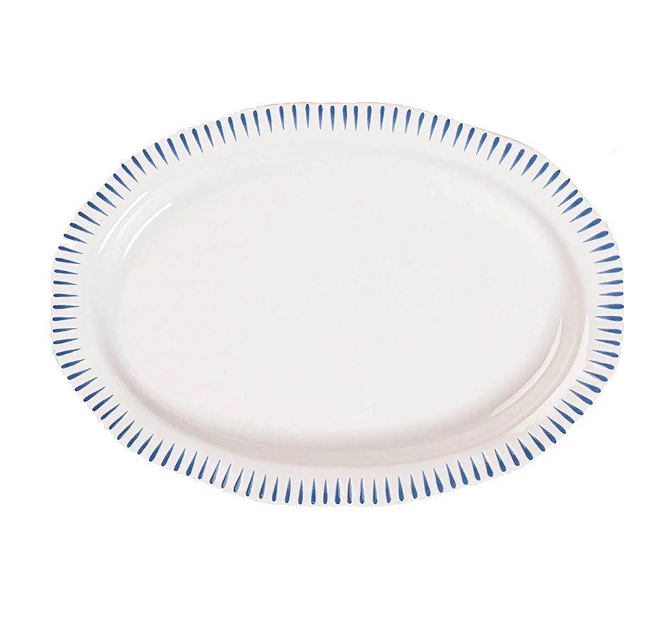 Sitio Stripe Serving Platter - Delft Blue