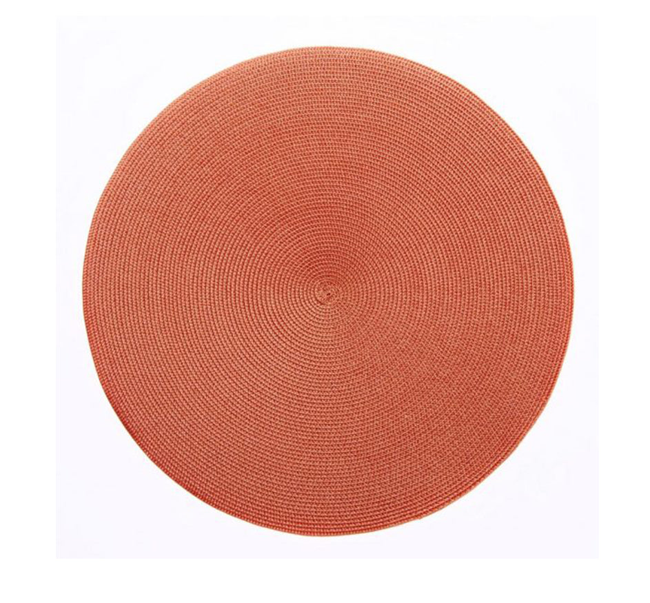 Linen Finish Round Mat Collection (Set of 4 Available in 20 Colors)