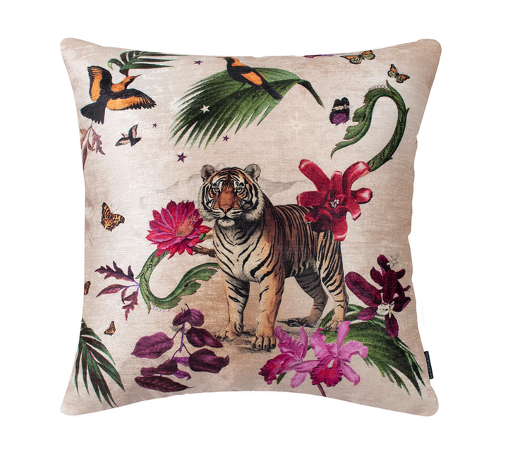 Natura Tiger Velvet Pillow