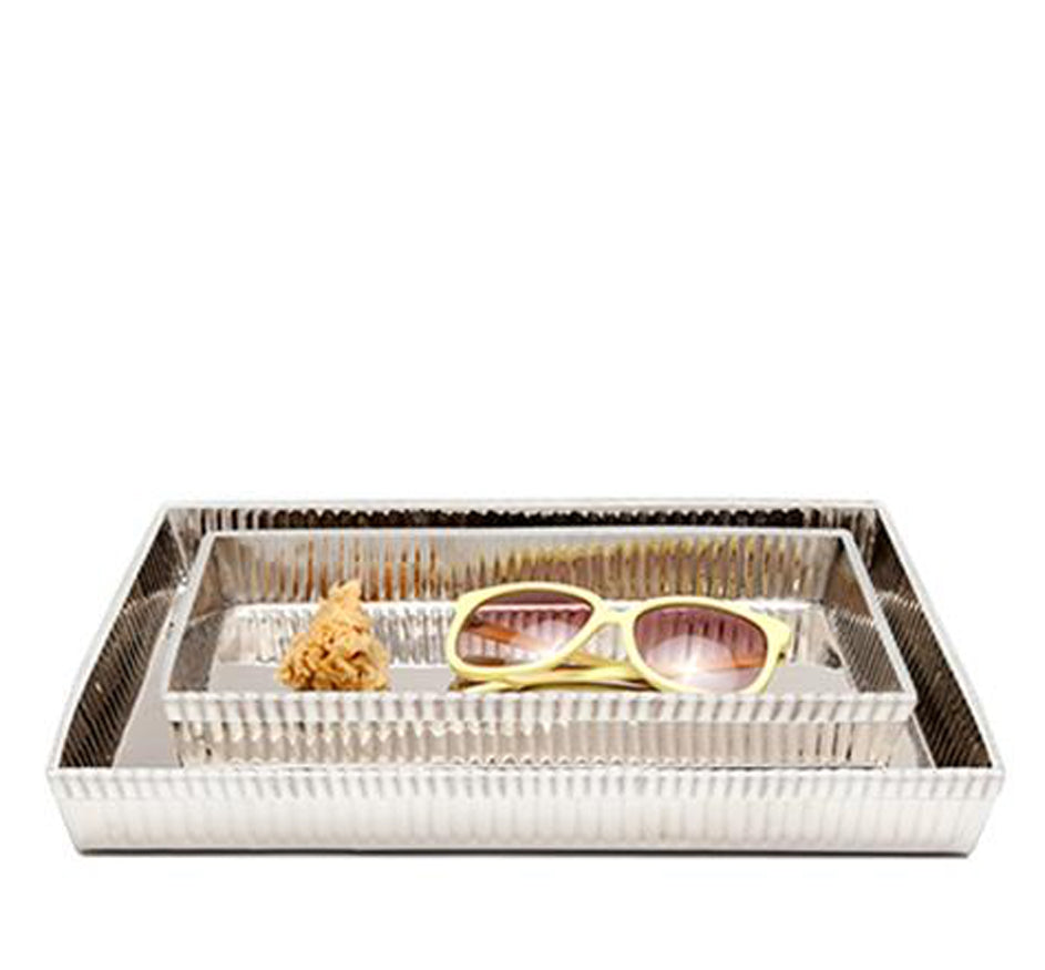 Redon Tray Set in Shiny Nickel