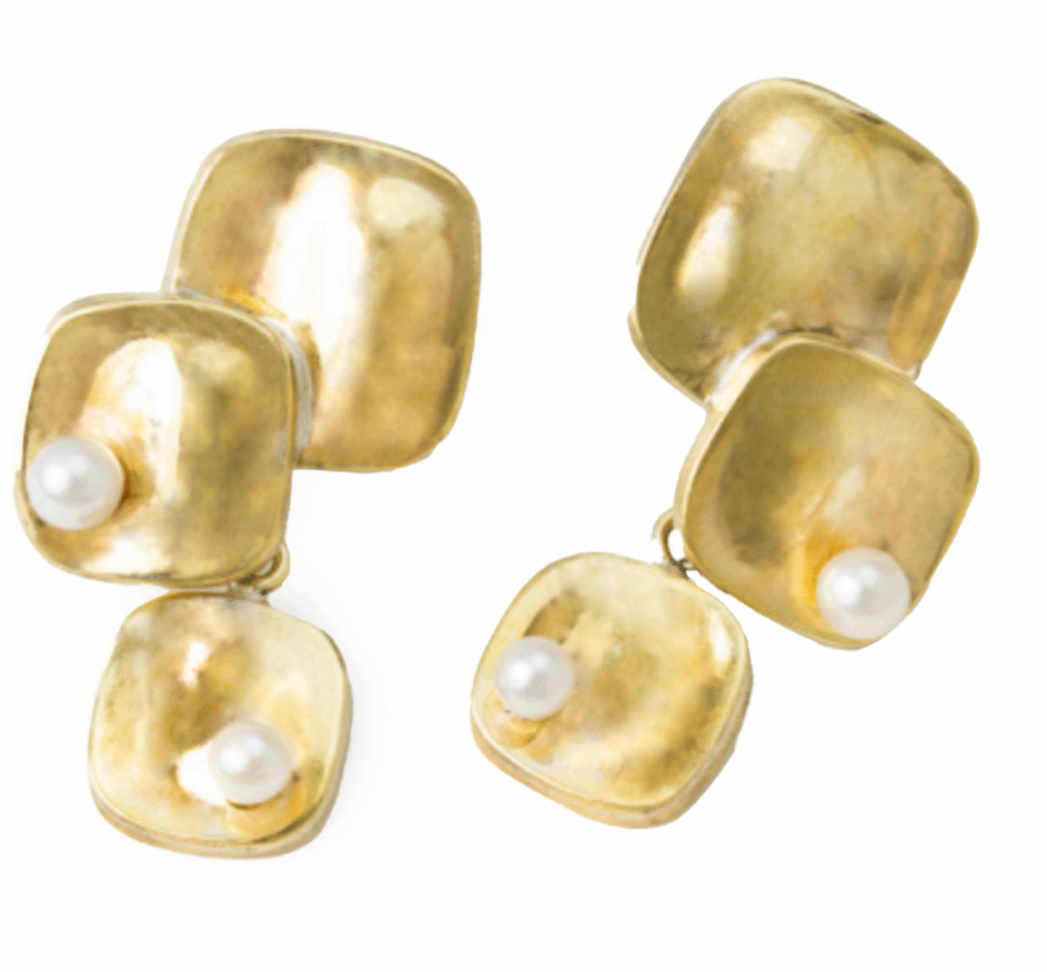 Triple Square Clip Earrings