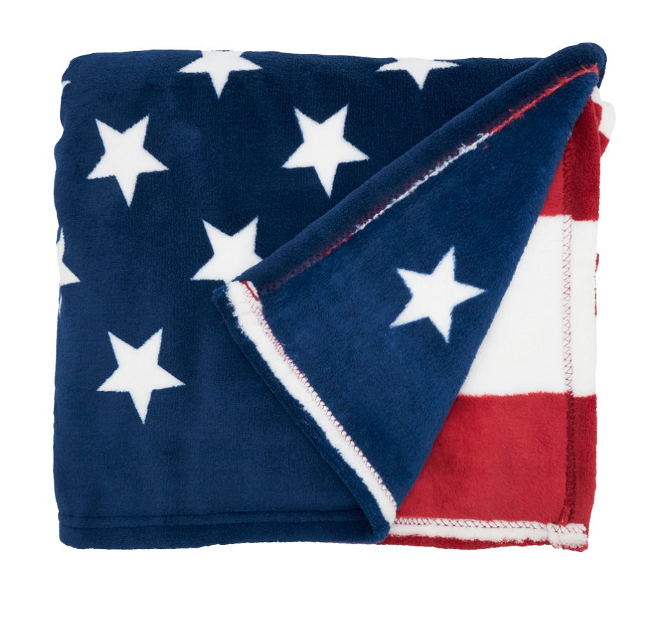American Flag decorative throw on a white background