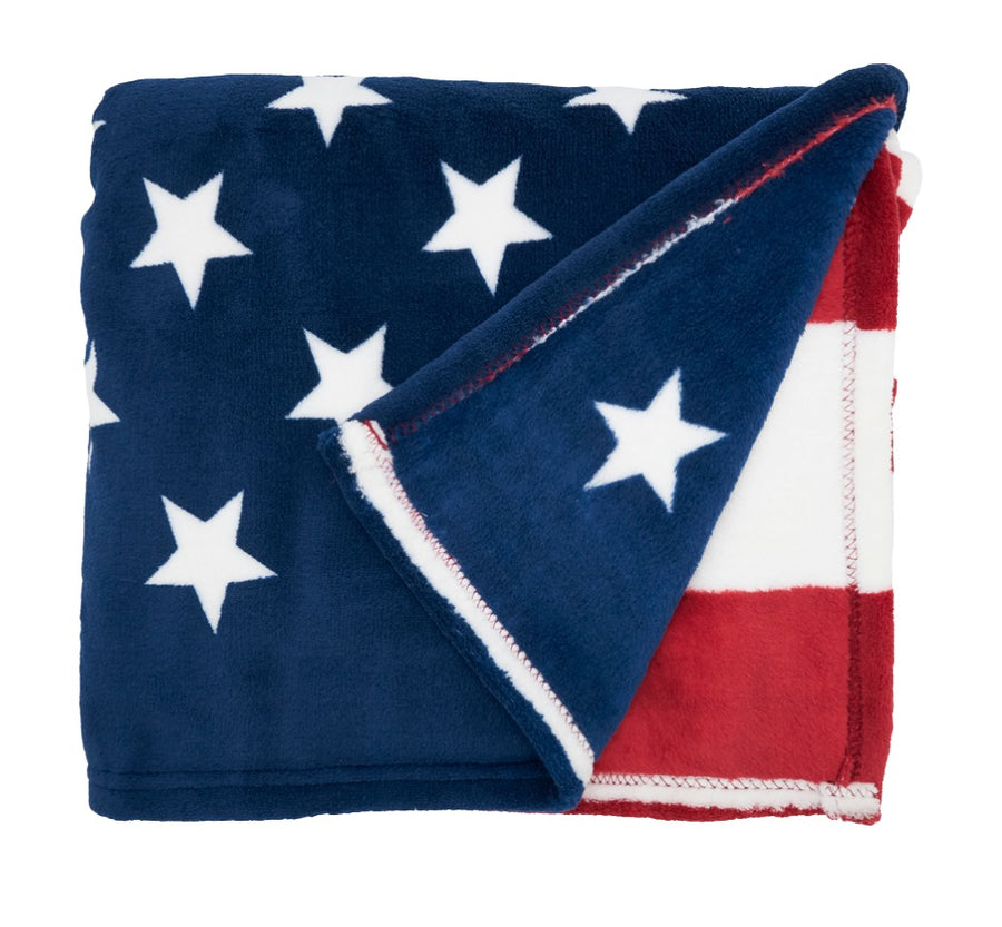 American Flag decorative throw on a white background