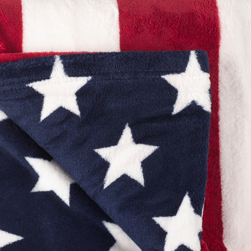 Close up on American Flag decorative throw