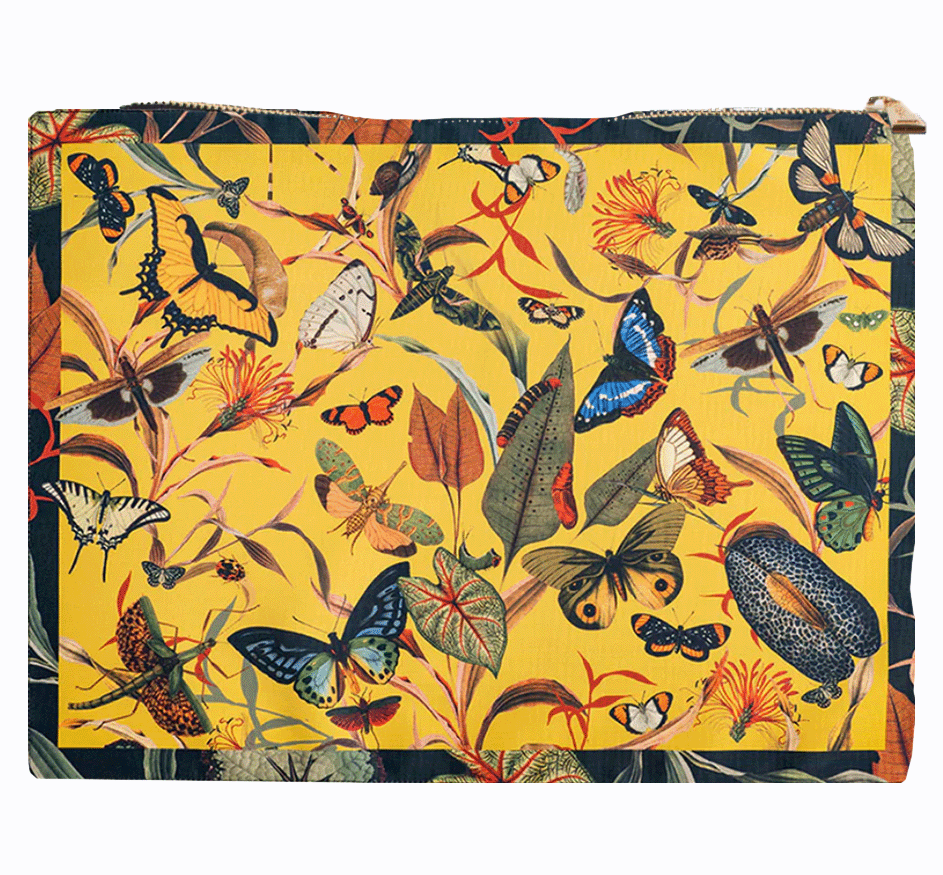 Yellow Butterfly Handbag/Pouch