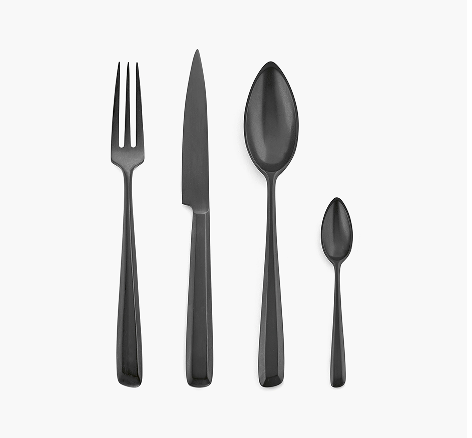 Zoe 4-Piece Flatware In Black ( Set of 6)