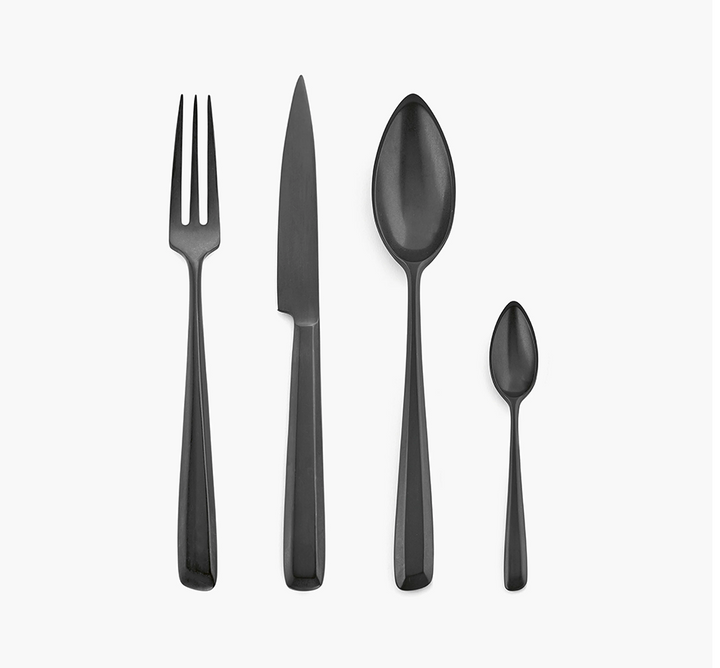 Zoe 4-Piece Flatware In Black ( Set of 6)