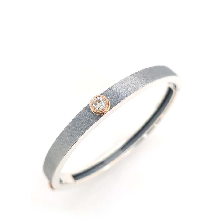 Junia Sterling Silver Diamond Bangle (2 sizes & Colors Available)