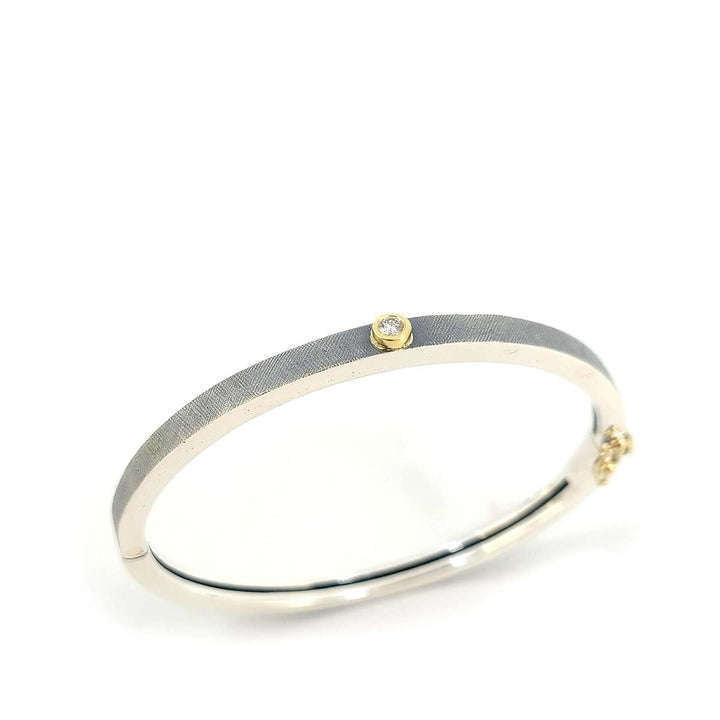 Junia Sterling Silver Diamond Bangle (2 sizes & Colors Available)