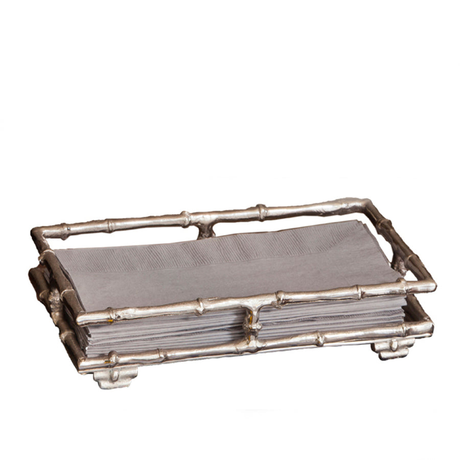 Bamboo Guest Towel Holder Nickel