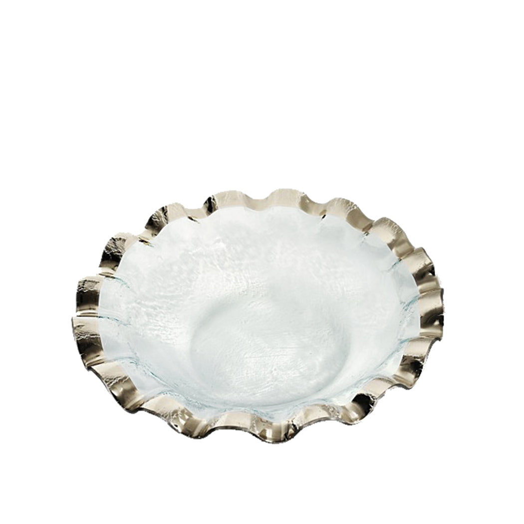 Ruffle Serving Bowl in Platinum