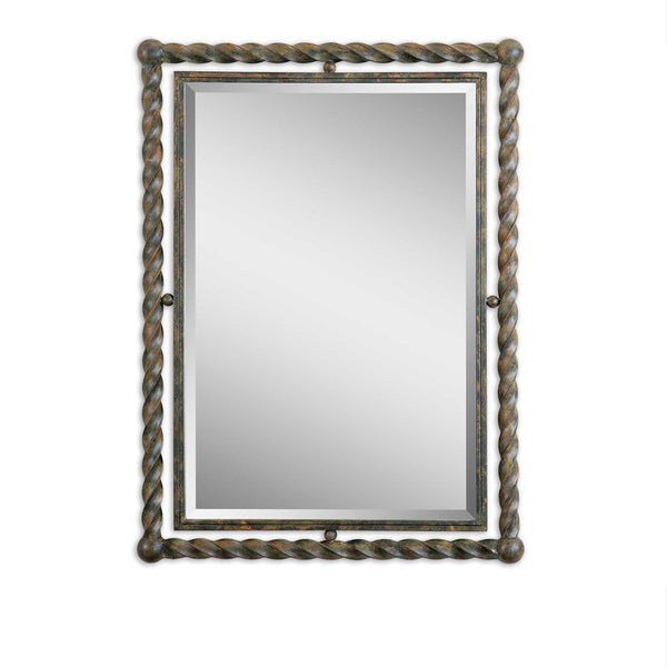 Twisted Iron Double Framed Mirror 26x35