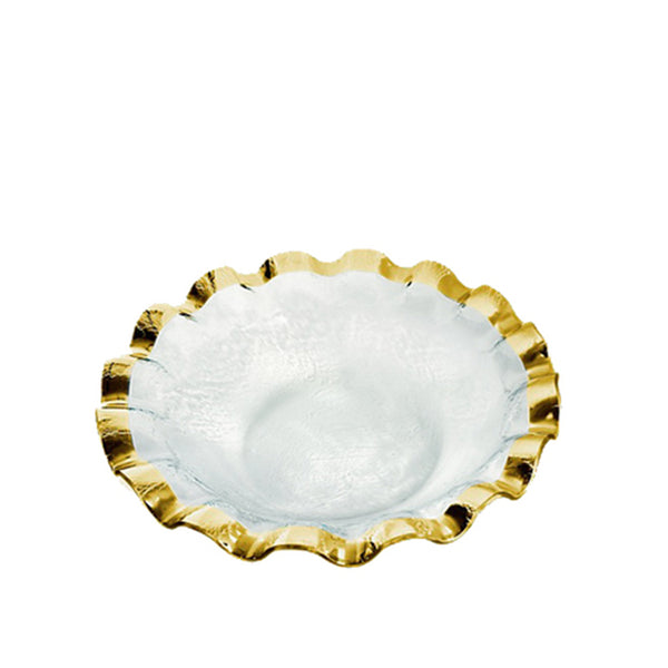 Ruffle Serving Bowl in Gold