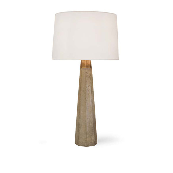 Concrete and Brass Table Lamp