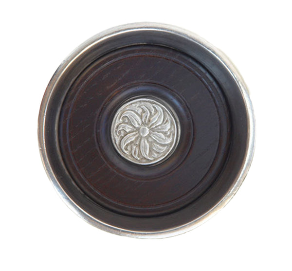 Pewter Bottle Coaster with Wood Insert