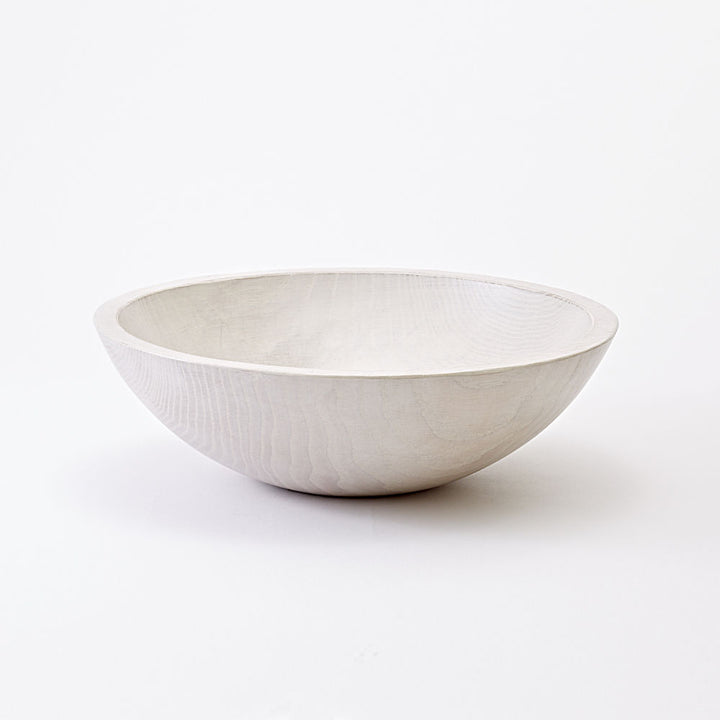 White Pearl Wood Serving Bowl (2 Sizes and Colors Available)