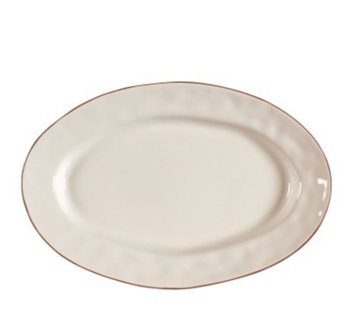 Cantaria Small Oval Serving Platter In Ivory