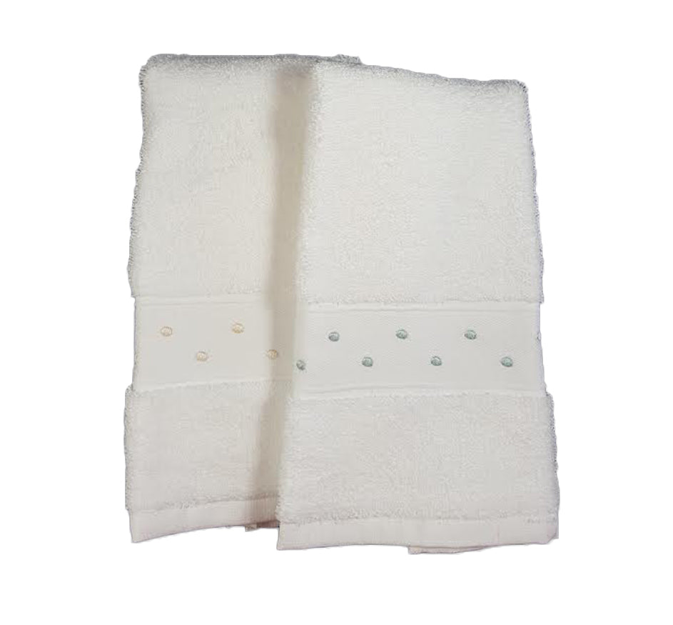 Swiss Dot Guest Towel In White Ivory