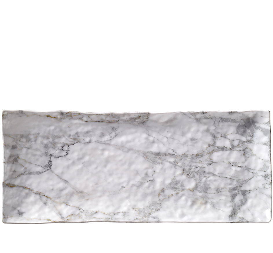 White Marble Acrylic Small Rectangular Serving Tray