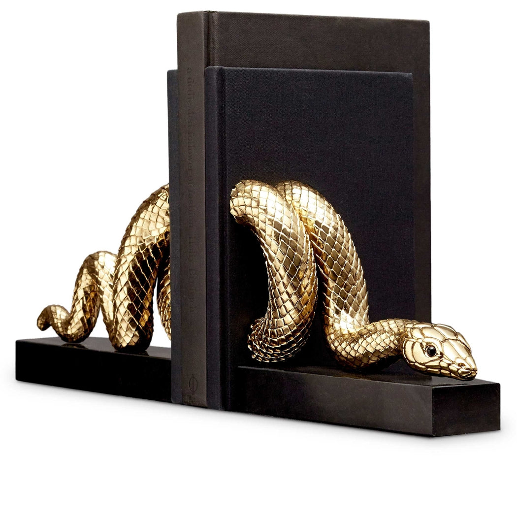 Snake Bookends Gold