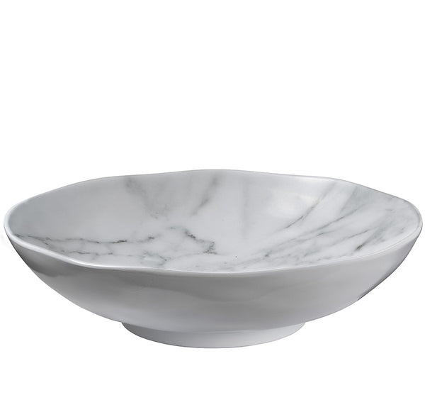 White Marble Acrylic Serving Bowl - Set of 2