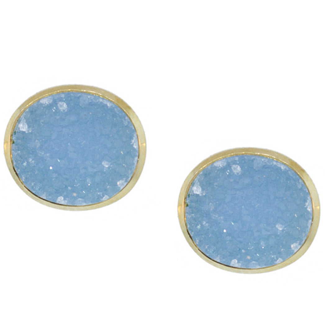 Blue Druzy Studs