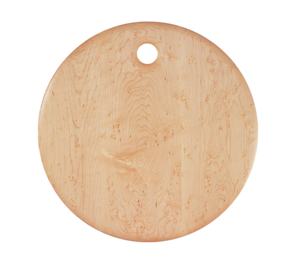 Bird's Eye Maple Bread Board, Round (Available In 3 Sizes)