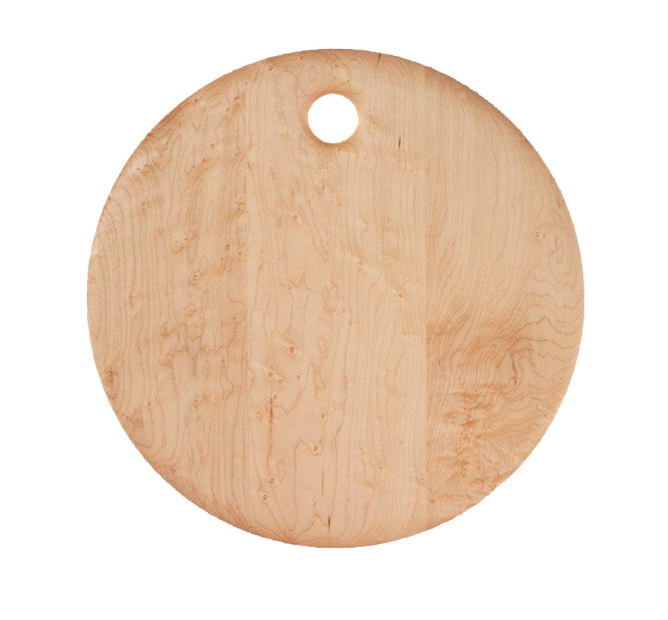 Bird's Eye Maple Bread Board, Round (Available In 3 Sizes)