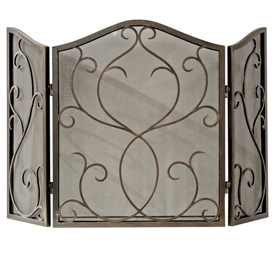 Pewter Scroll Fireplace Sreen