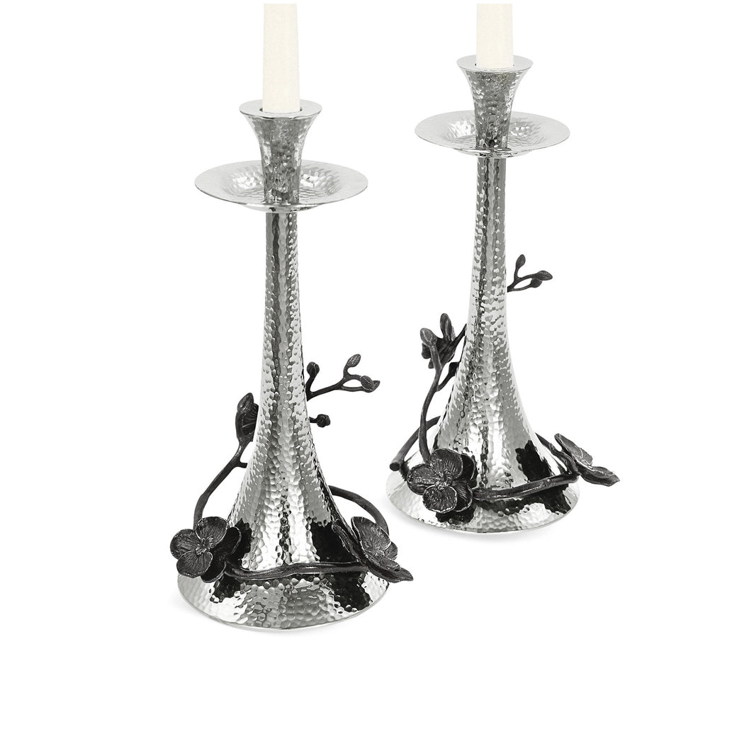 Black Orchid Candleholder Set