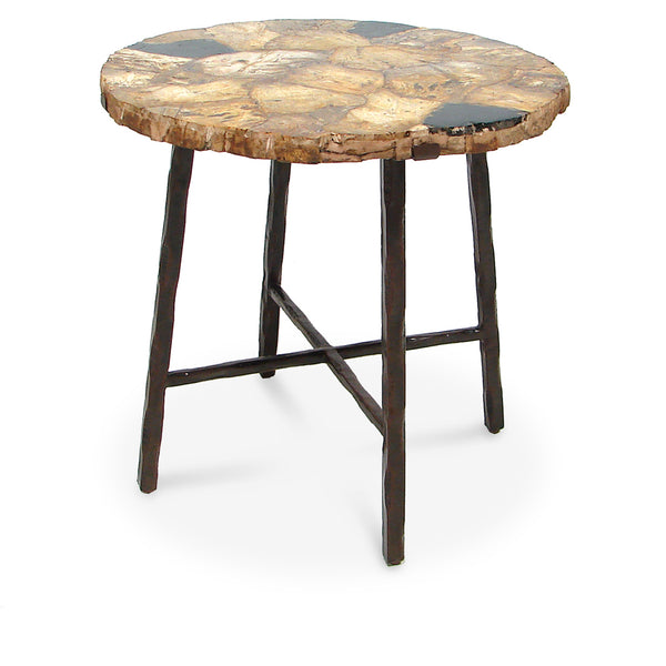 Petrified Wood Side Table Round