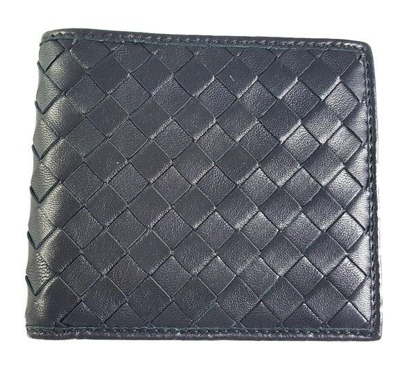 Woven Leather Bifold Wallet