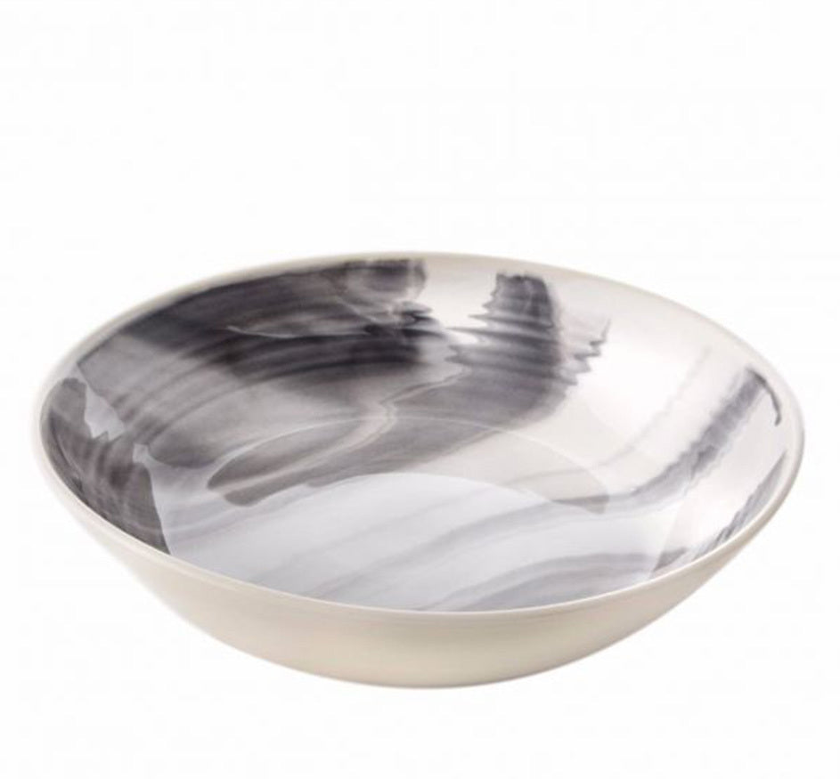Grey Marble Large Serving Bowl