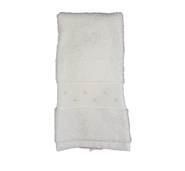 Swiss Dot Guest Towel In White Ivory