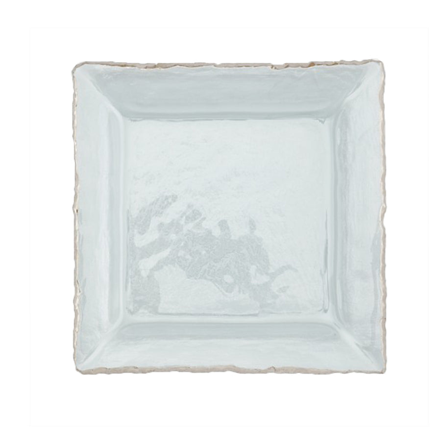 Edgey Square Platter Platinum