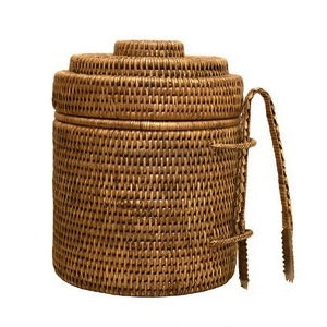 Woven Ice Bucket with Tongs