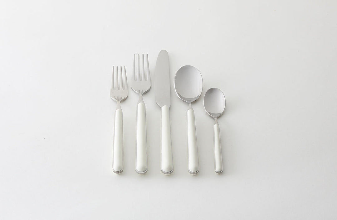 Fantasia 5-Piece Flatware in China White