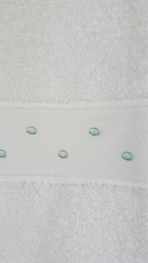 Swiss Dot Guest Towel In White Eucalypt