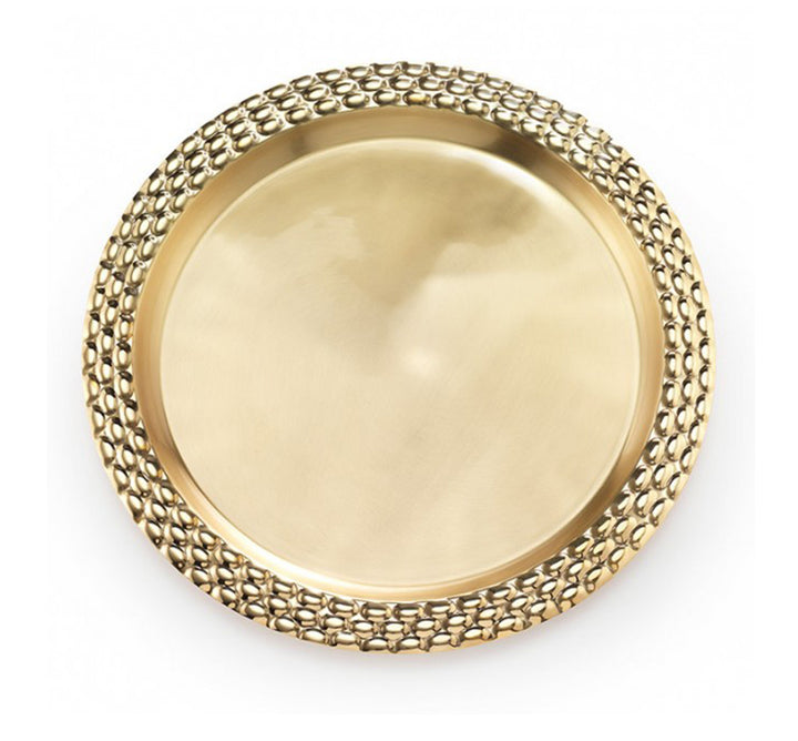 Helios Brass Round Serving Tray