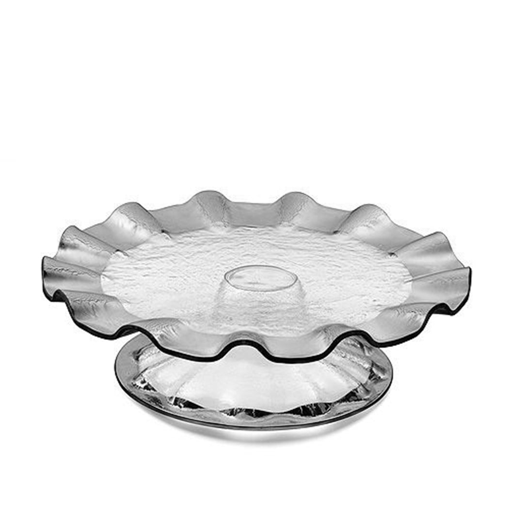 Ruffle Cake Stand in Platinum