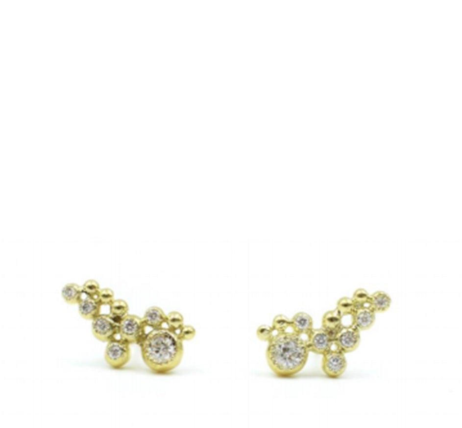 18K and Diamond Cluster Studs