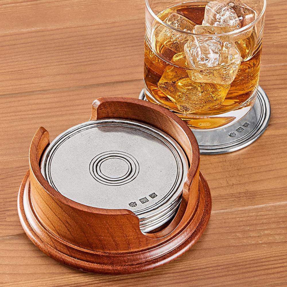 Round Coaster Set In Pewter