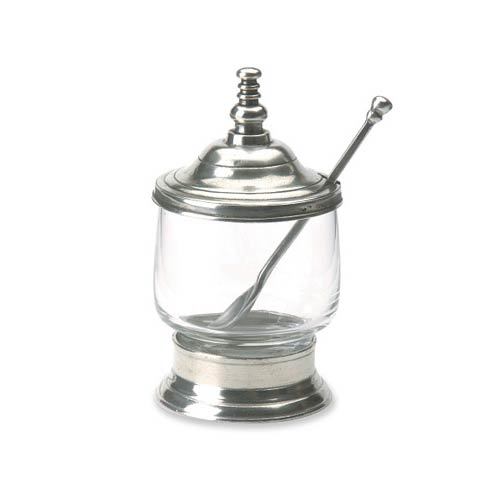 Crystal & Pewter Condiment Jar