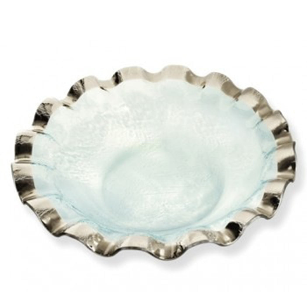 Ruffle Salad Bowl in Platinum Large