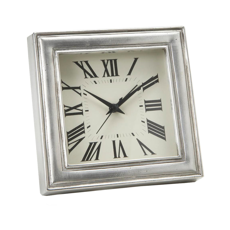 Square Pewter Alarm Clock