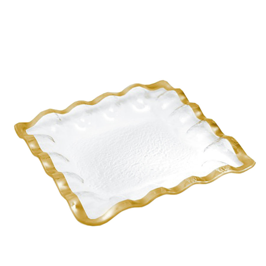 Ruffle Square Tray Gold