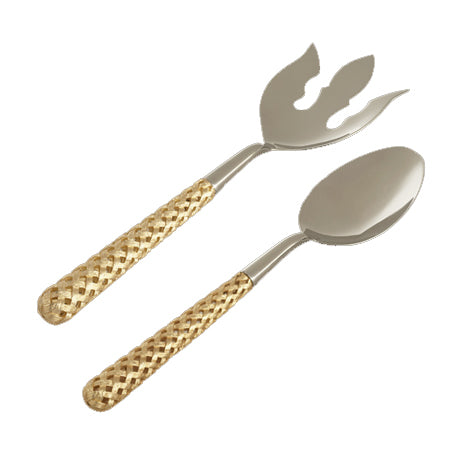 Hollow Braid Serving Set in Gold