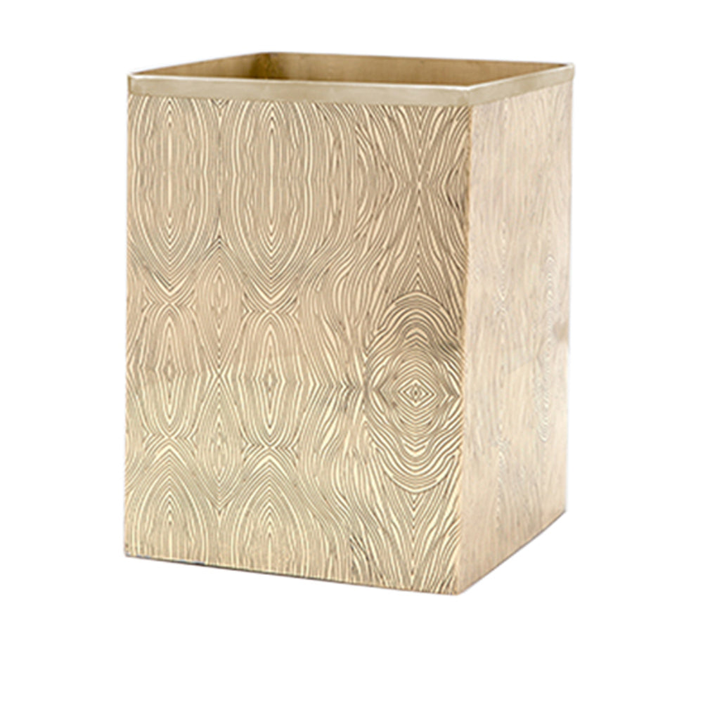 Humbolt Square Wastebasket in Shiny Brass