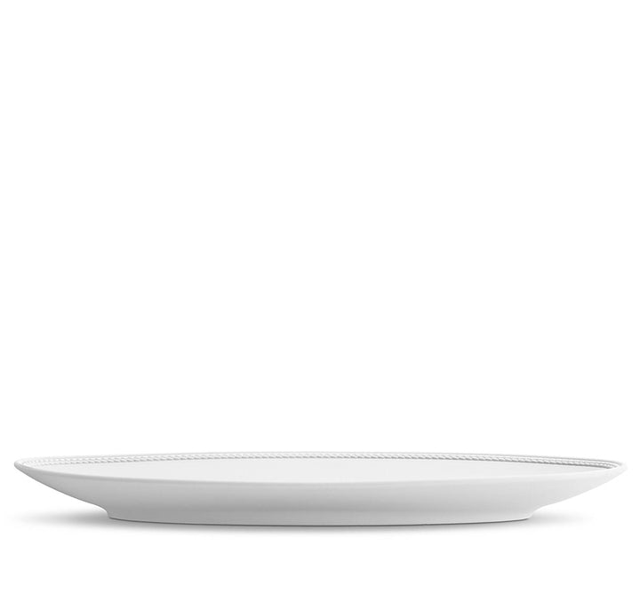 Soie Tressee Small Oval Tray In White